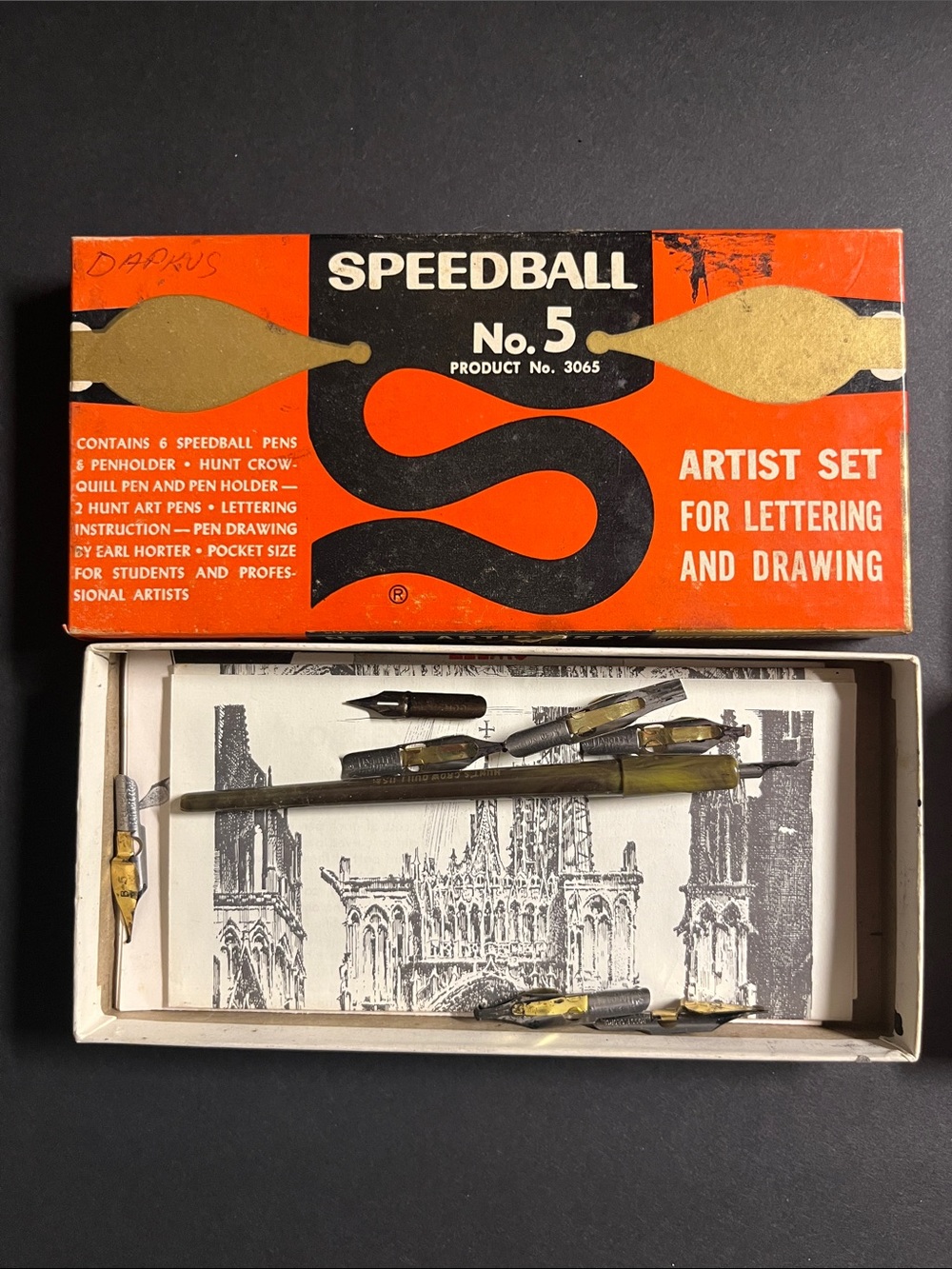 Two(2) Vintage Speedball No. 5 Artist Pen Sets (possibly incomplete) - Picture 2 of 7